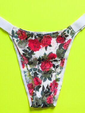 Victoria's Secret PINK Floral Size S Lace Brazilian Panty